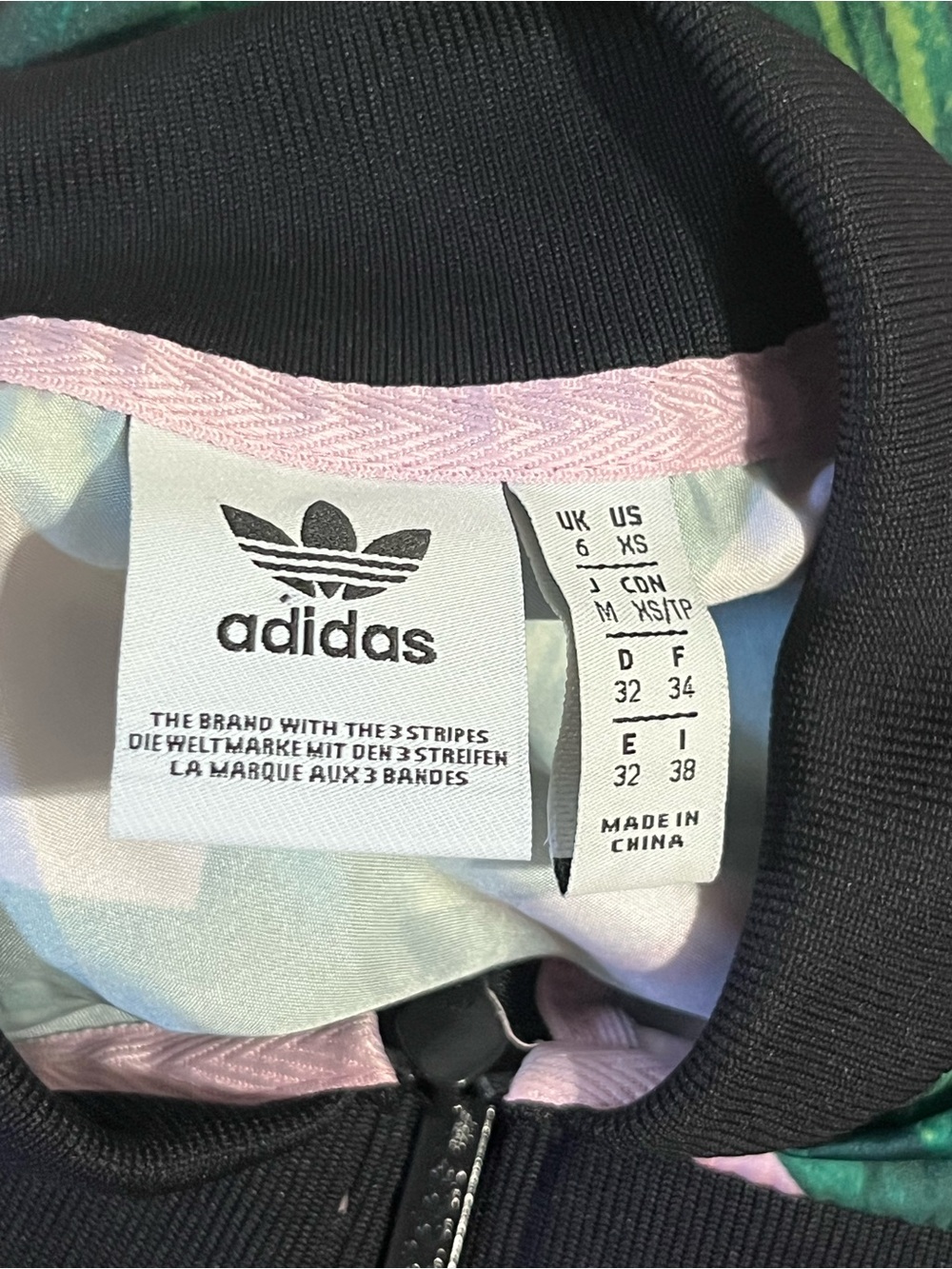 adidas Pink & Green Tropical Bomber Jacket - Women's Size XS - Picture 3 of 4